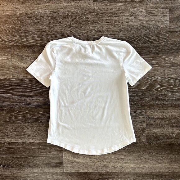 EUC Lululemon Love Curved-Hem Crewneck T-Shirt White Pima Cotton Size 2 Capsule - Picture 6 of 11